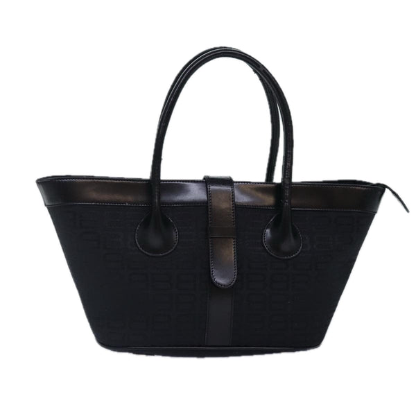 Balenciaga Tote Bag Canvas Silver Black — Premium Leather Tote