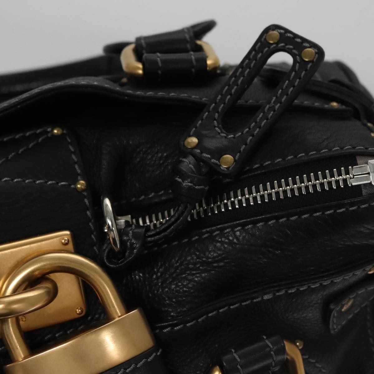 Chloe authentic luxury handbag Black leather craftsmanship