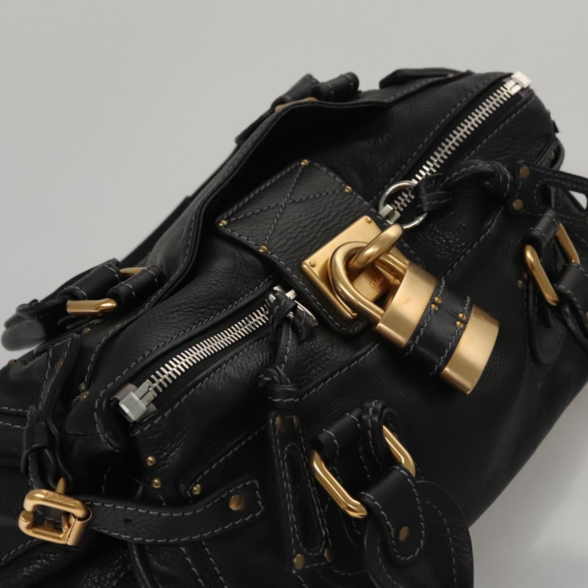 Chloe designer handbag leather closeup detail