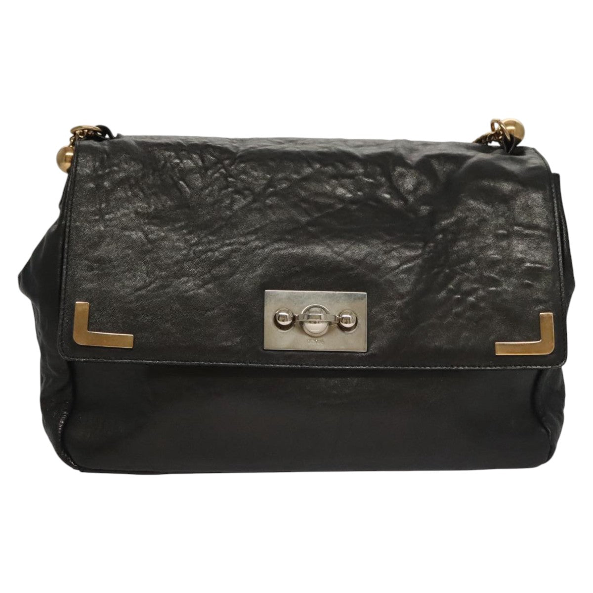 Side view of Chloe shoulder bag Black premium designer bag