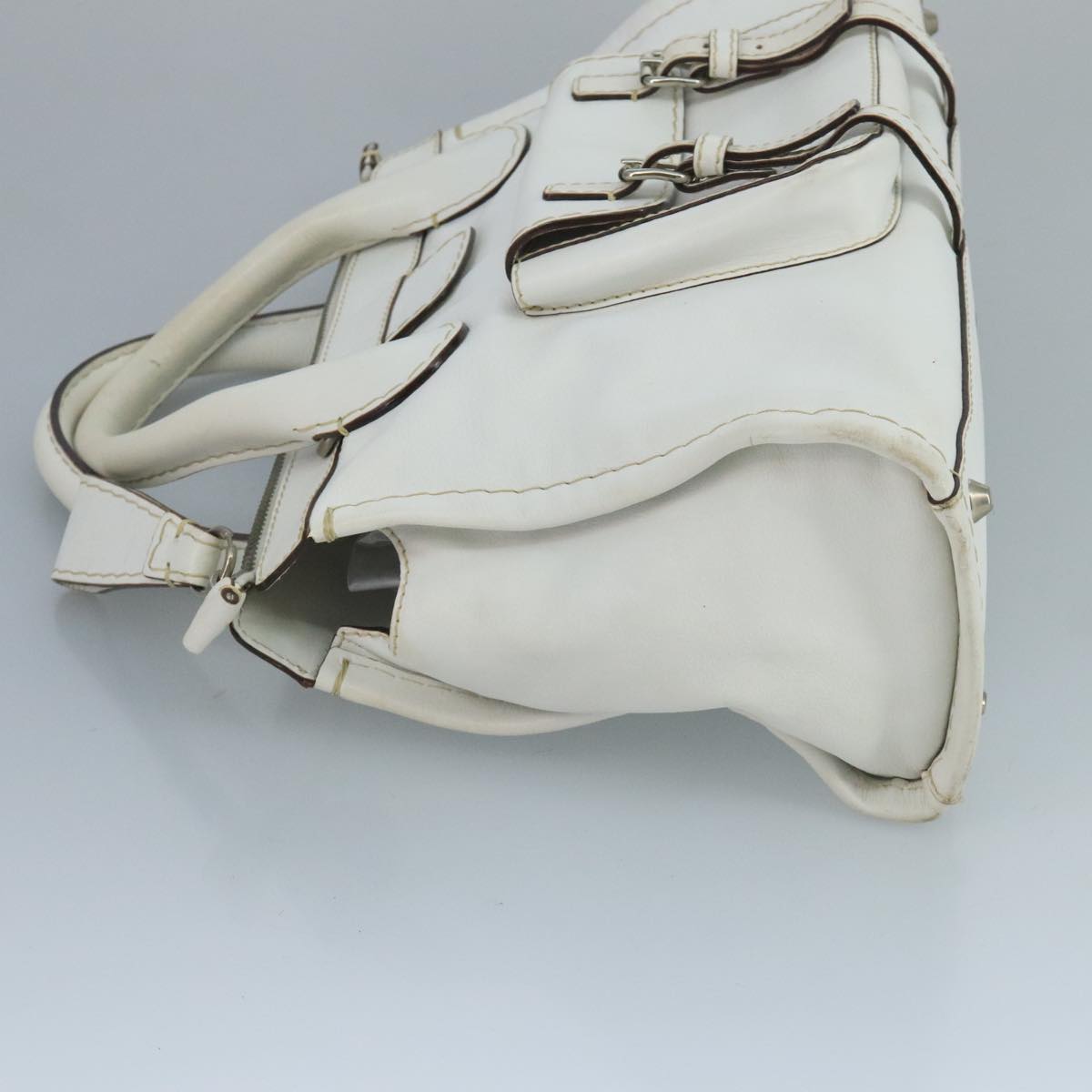 Side view of Chloe handbag White premium designer bag