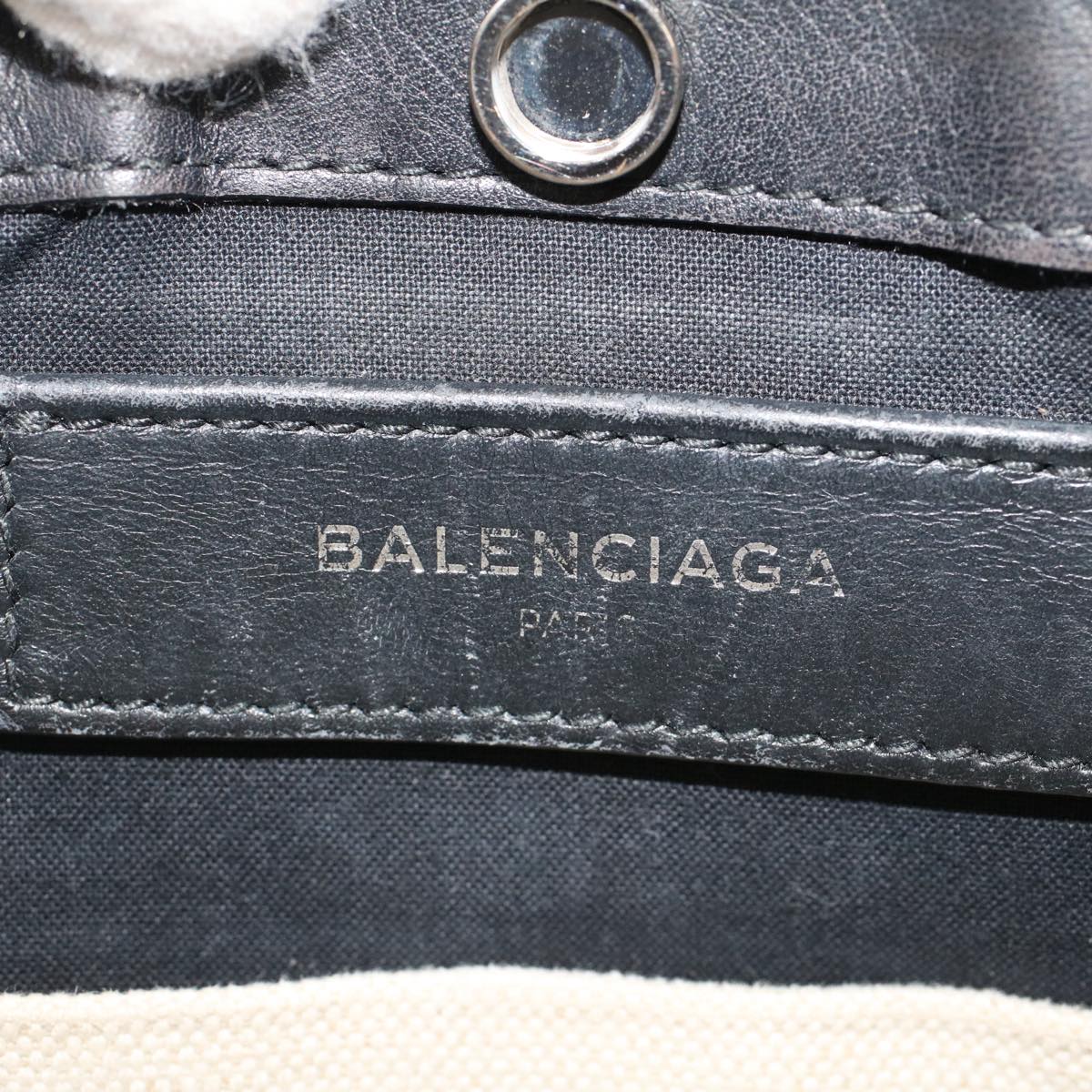 Balenciaga Shoulder Bag Canvas White Black — Designer Shoulder Bag
