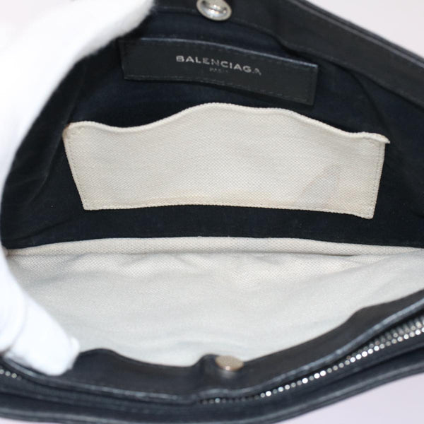 Balenciaga Shoulder Bag Canvas White Black — Designer Shoulder Bag