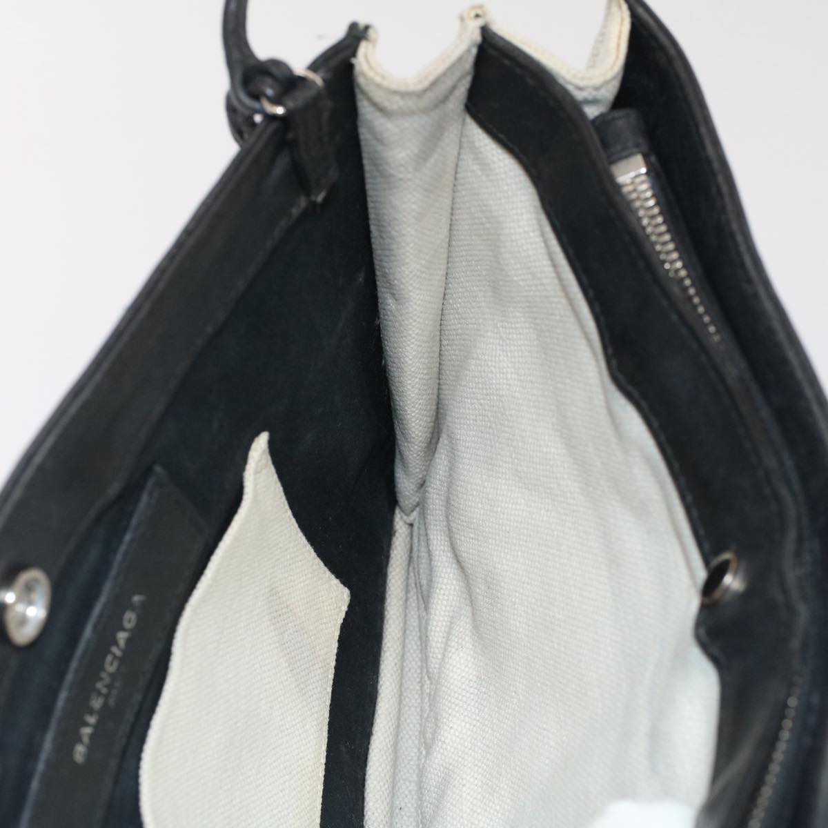 Balenciaga Shoulder Bag Canvas White Black — Designer Shoulder Bag