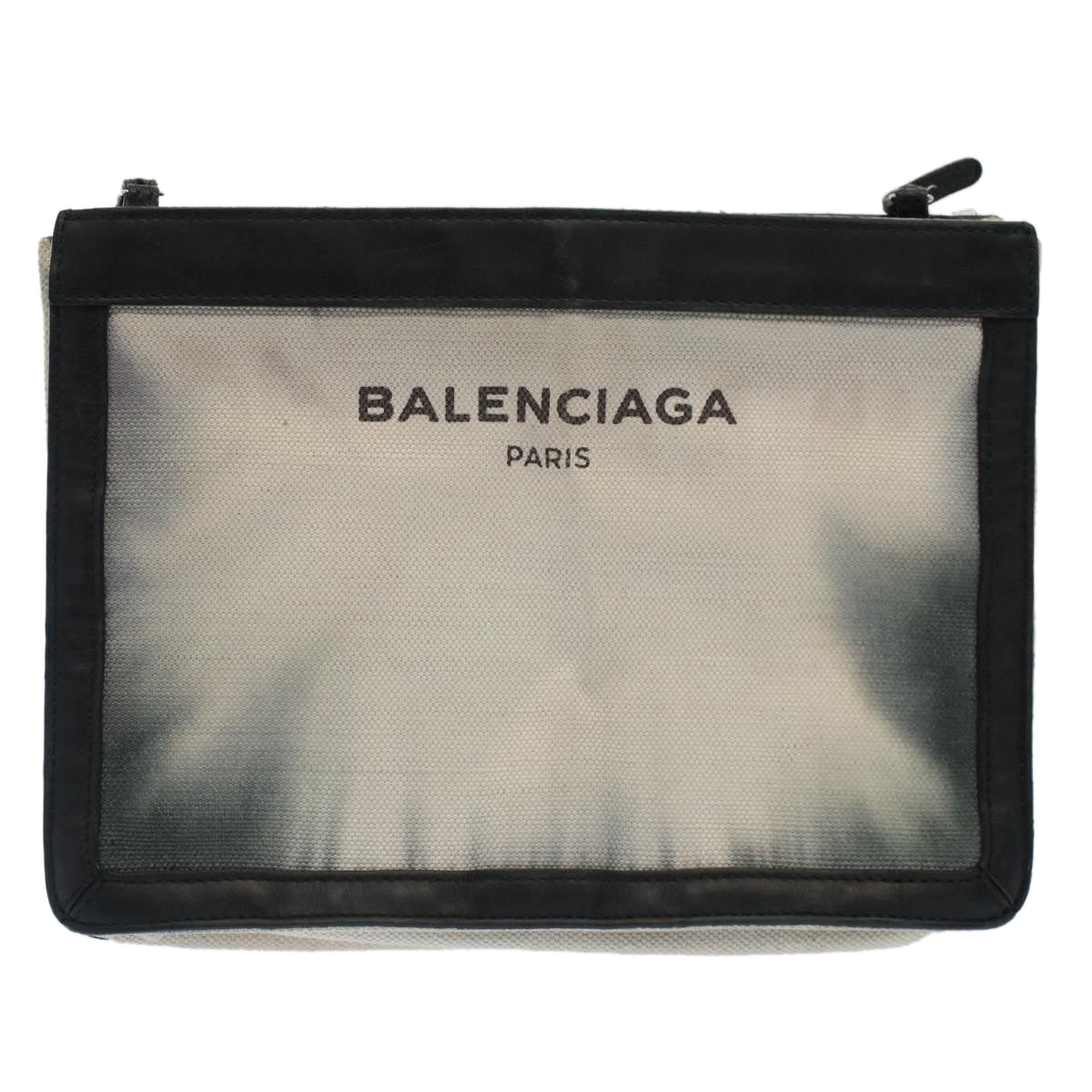 Balenciaga Shoulder Bag Canvas White Black — Designer Shoulder Bag
