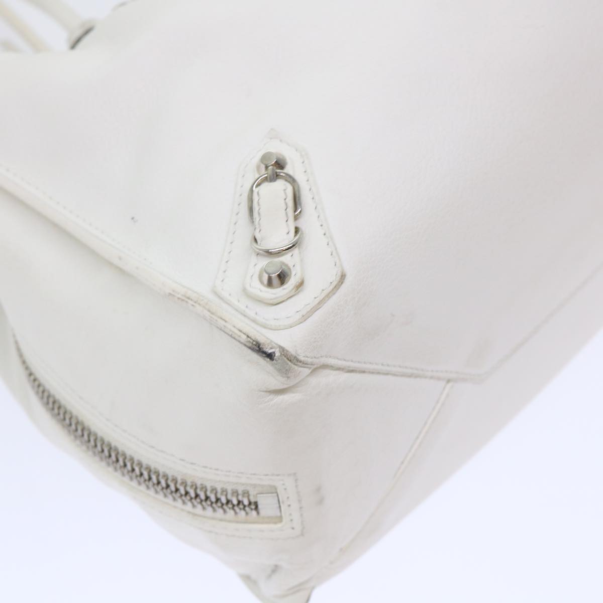 Balenciaga Paper Hand Bag Leather White 432596 | Designer Luxury Handbag