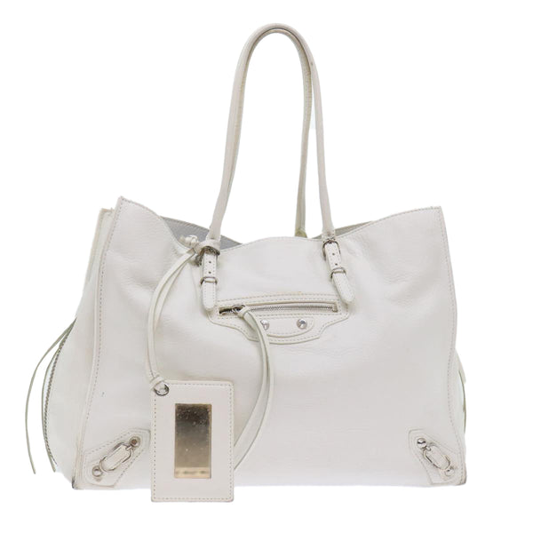 Balenciaga Paper Hand Bag Leather White 432596 | Designer Luxury Handbag