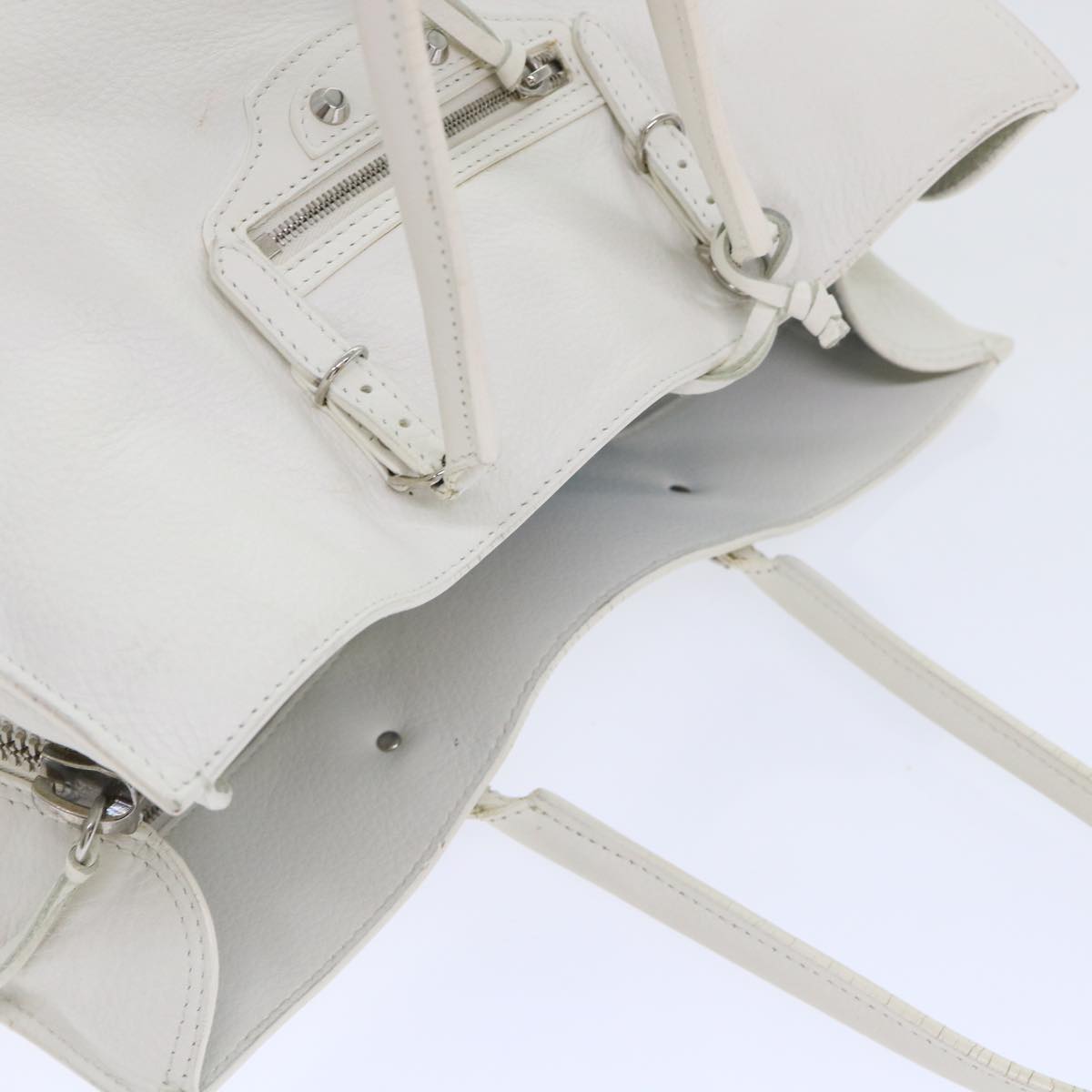 Balenciaga Paper Hand Bag Leather White 432596 | Designer Luxury Handbag