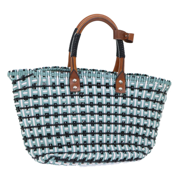 Balenciaga Tote Bag Leather Light Blue Black White — Premium Leather Tote