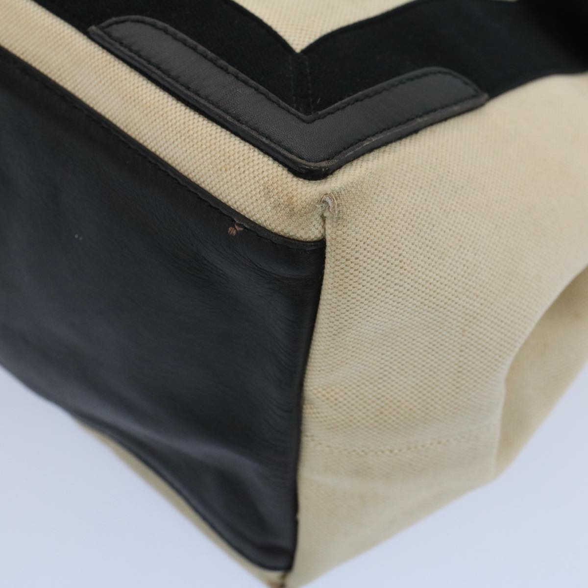Balenciaga Tote Bag Canvas Leather Beige Black — Premium Leather Tote