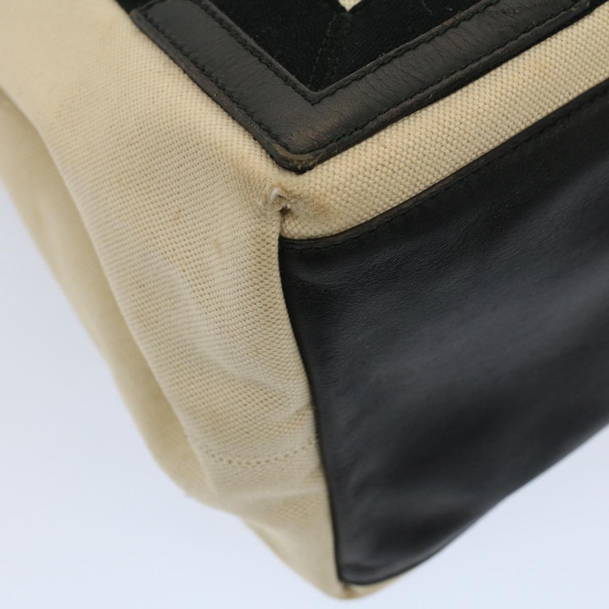 Balenciaga Tote Bag Canvas Leather Beige Black — Premium Leather Tote