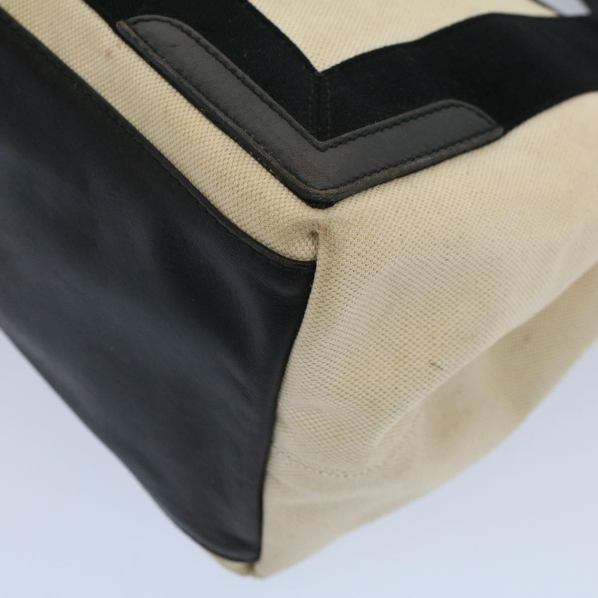 Balenciaga Tote Bag Canvas Leather Beige Black — Premium Leather Tote