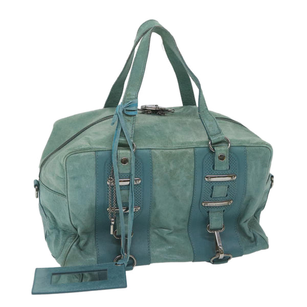 Balenciaga Boston Bag Leather Light Blue | Designer Luxury Handbag