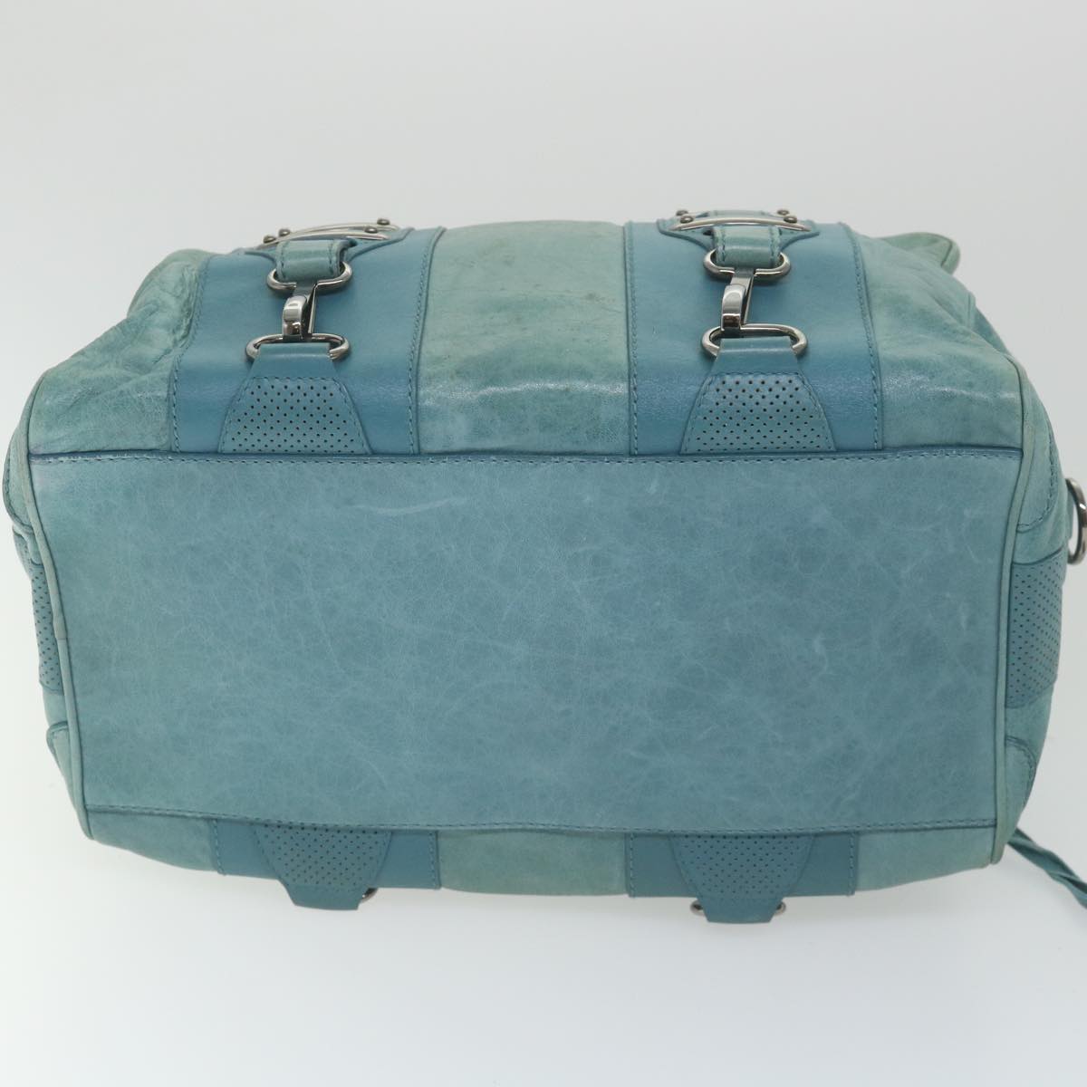 Balenciaga Boston Bag Leather Light Blue | Designer Luxury Handbag