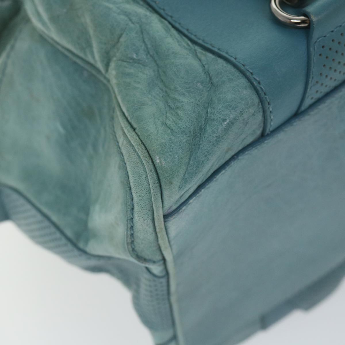Balenciaga Boston Bag Leather Light Blue | Designer Luxury Handbag