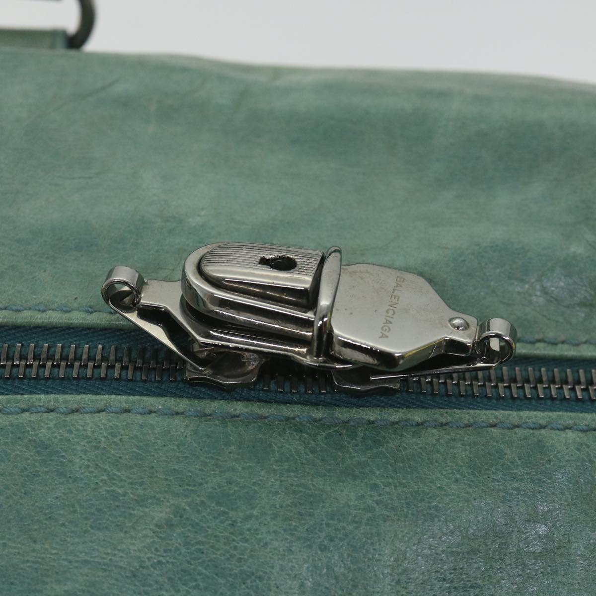 Balenciaga Boston Bag Leather Light Blue | Designer Luxury Handbag