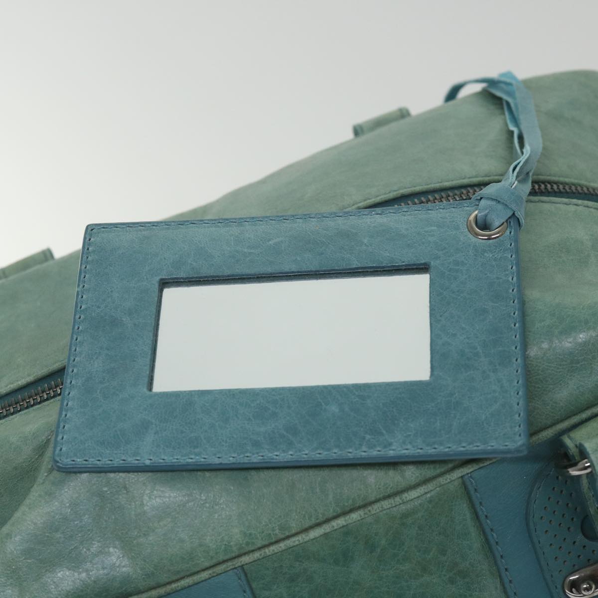 Balenciaga Boston Bag Leather Light Blue | Designer Luxury Handbag