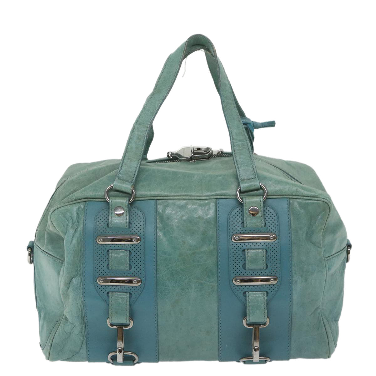 Balenciaga Boston Bag Leather Light Blue | Designer Luxury Handbag