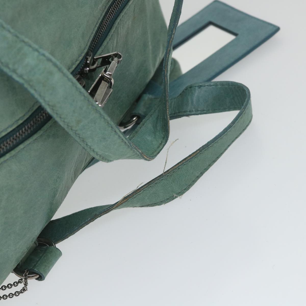 Balenciaga Boston Bag Leather Light Blue | Designer Luxury Handbag
