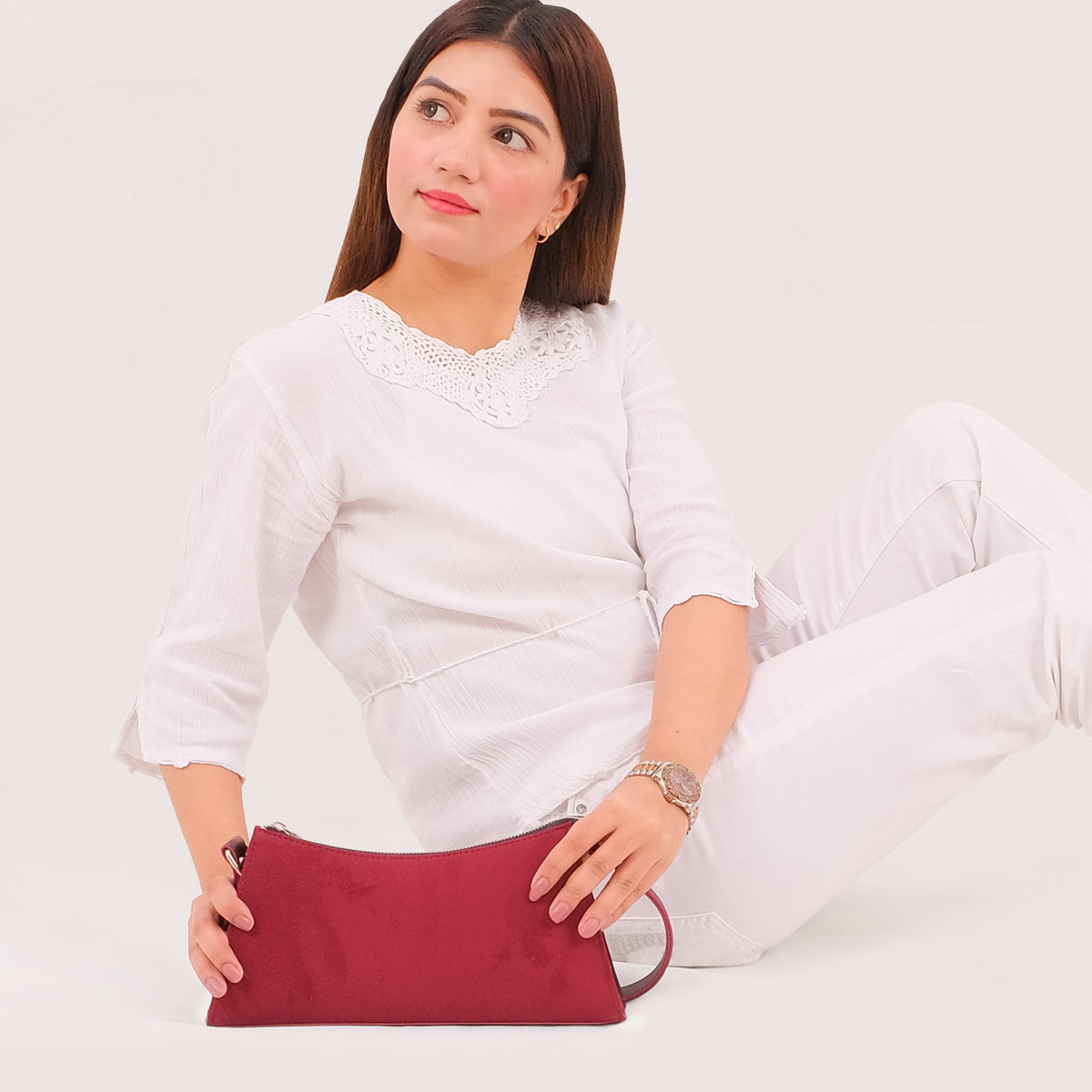 Ziva's Charm shoulder bag – side angle view (one versatile size)