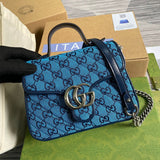 Back view of structured classic women's handbag – women's luxury handbag