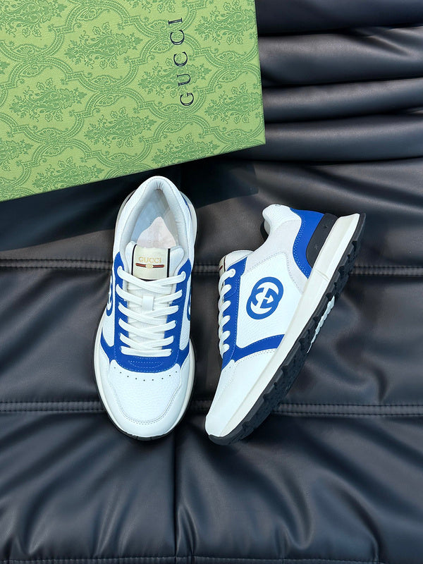 Gucci two-tone luxury sneakers view 5 breathable knit upper