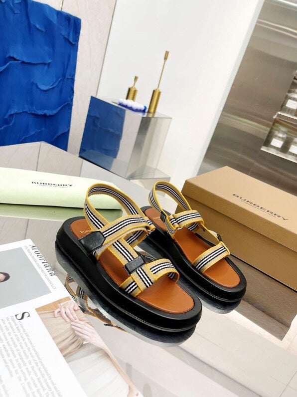 Burberry White Chunky Platform Sneakers - Angled View
