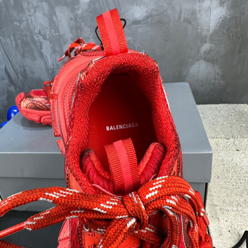 Balenciaga Red High-Top Sneakers - Lifestyle Styling Shot