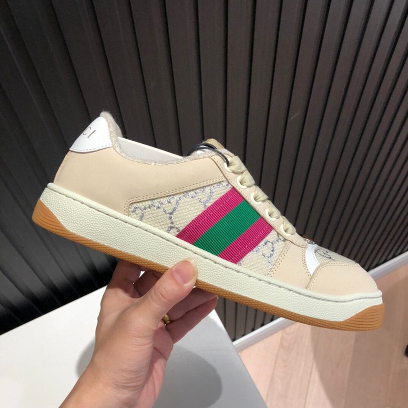 Gucci two-tone luxury sneakers view 10 signature lace-up style