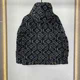 Close-up detail shot of Louis Vuitton luxury clothing with contemporary cut