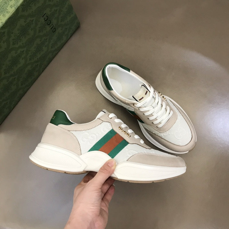 Gucci Streetwear sneakers in neutral cream streetwear statement look front view