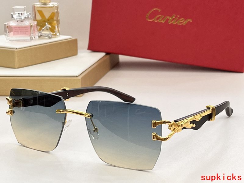 Angled view of Cartier unisex sunglasses