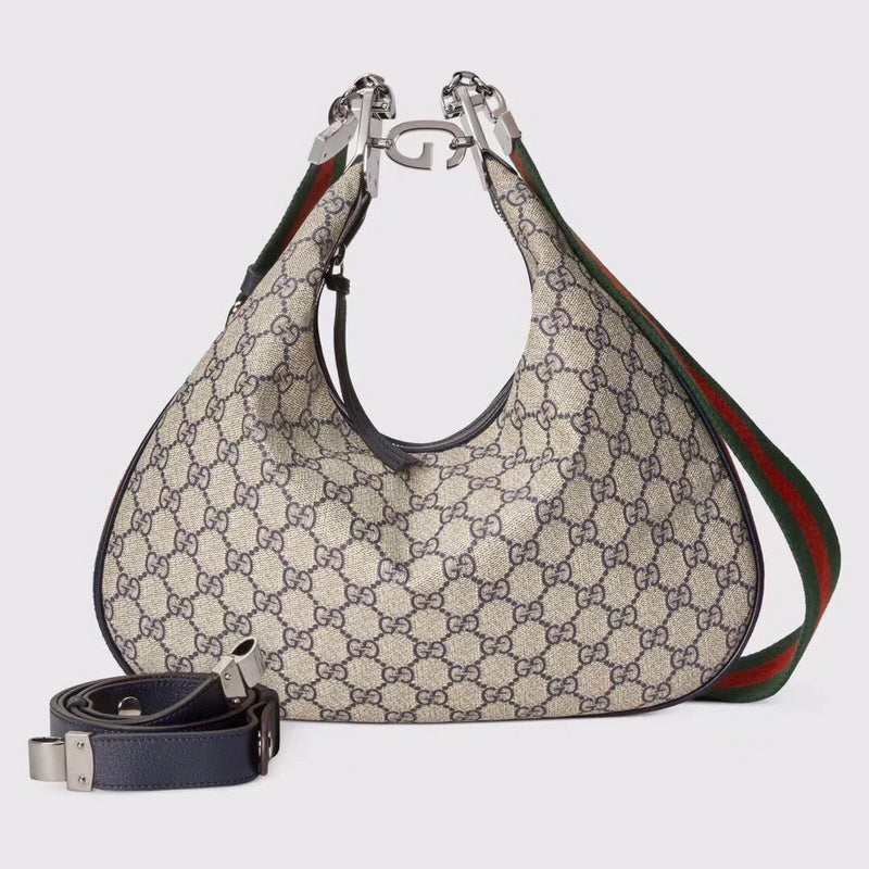 Side profile of elevated signature women's handbag – women's designer-style accessory