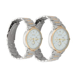 Front view of Jones New York unisex white watch