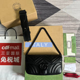 Side view of tailored structured handbag