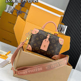  clean-lined top-handle bag styled with outfit