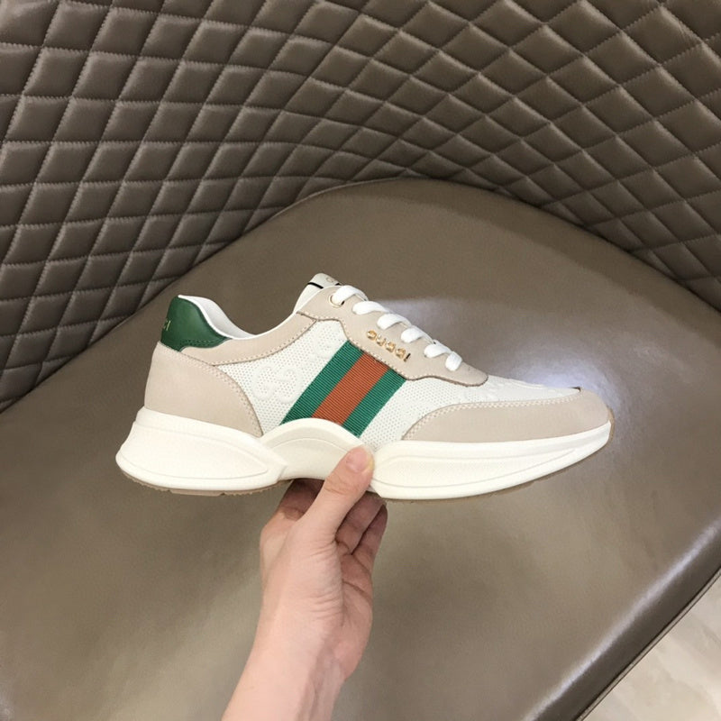 Gucci neutral cream luxury sneakers view 5 streetwear statement look