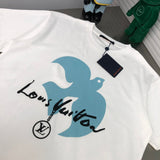 Side profile of Louis Vuitton cotton t-shirt with label-forward styling
