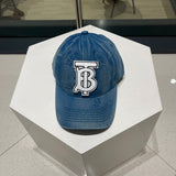 Close-up detail view of Burberry unisex cap