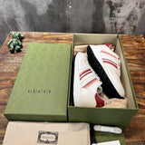 Gucci soft grey luxury sneakers view 9 padded collar comfort