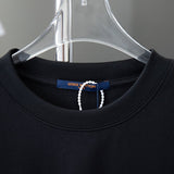 Close-up detail shot of Louis Vuitton cotton t-shirt with relaxed-fit cut