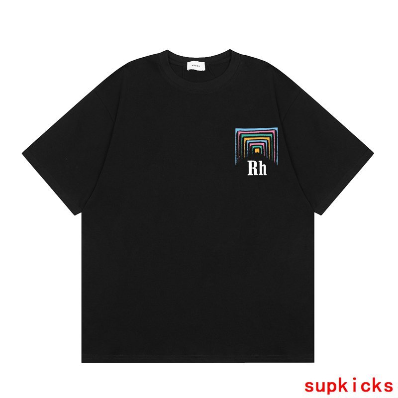 Side profile of Rhude luxury clothing with monogram-inspired silhouette