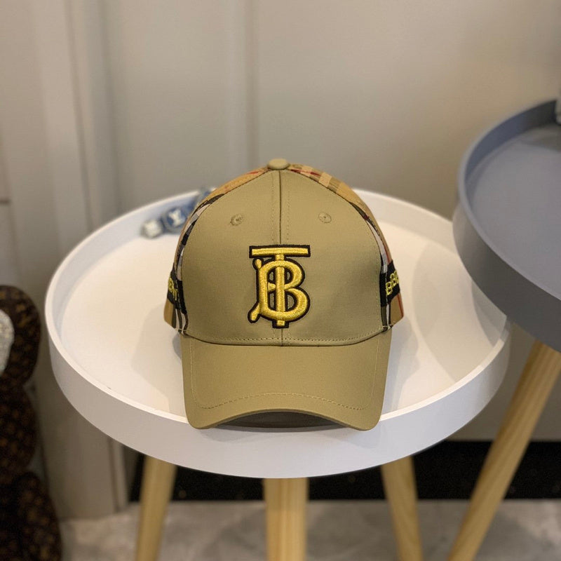 Close-up detail view of Burberry unisex cap