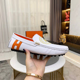 Hermès Beige Chunky Platform Sneakers - Angled View