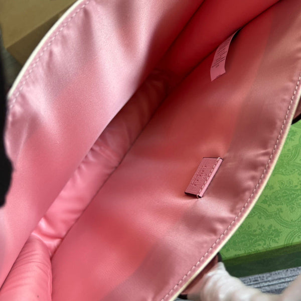 Side view of balanced structured handbag