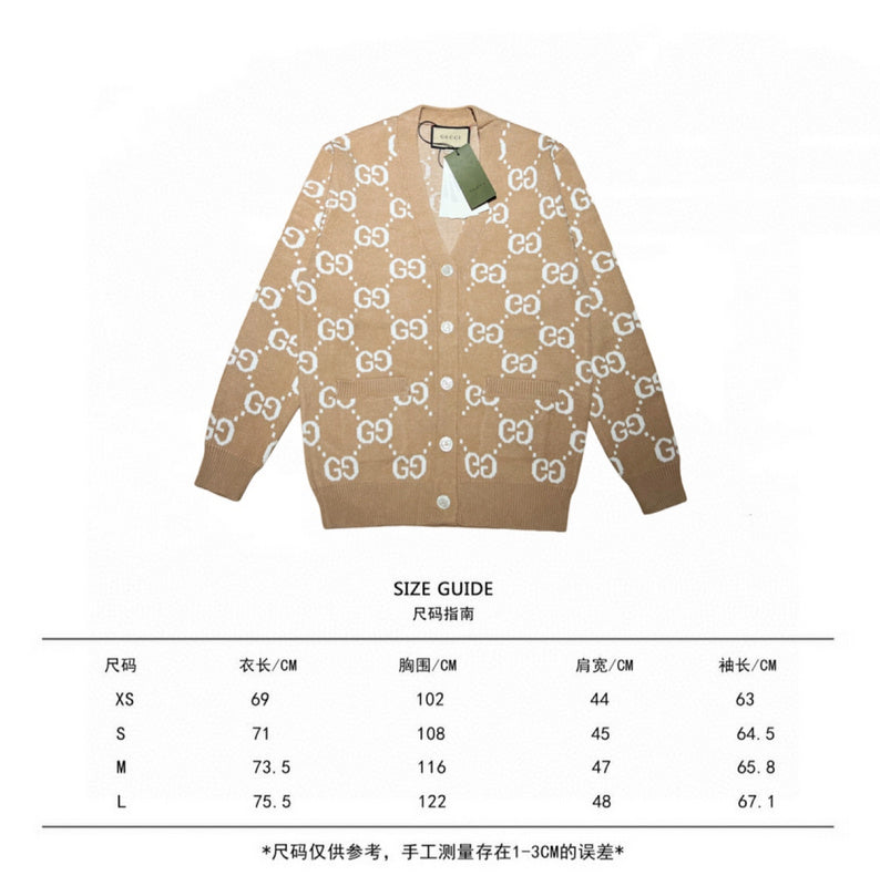 Close-up detail shot of Gucci luxury clothing with monogram-inspired silhouette