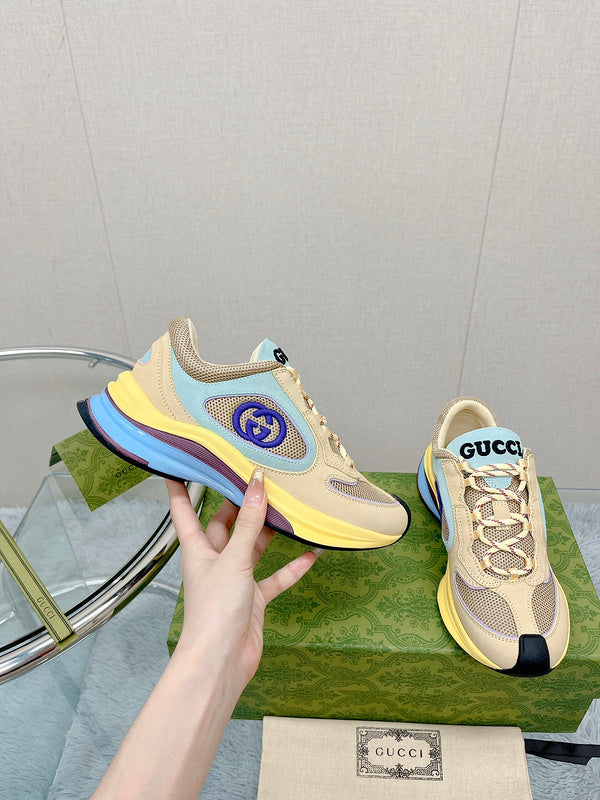 Gucci sneakers detailed view showing premium designer craftsmanship