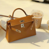 Poised bag shown from front angle