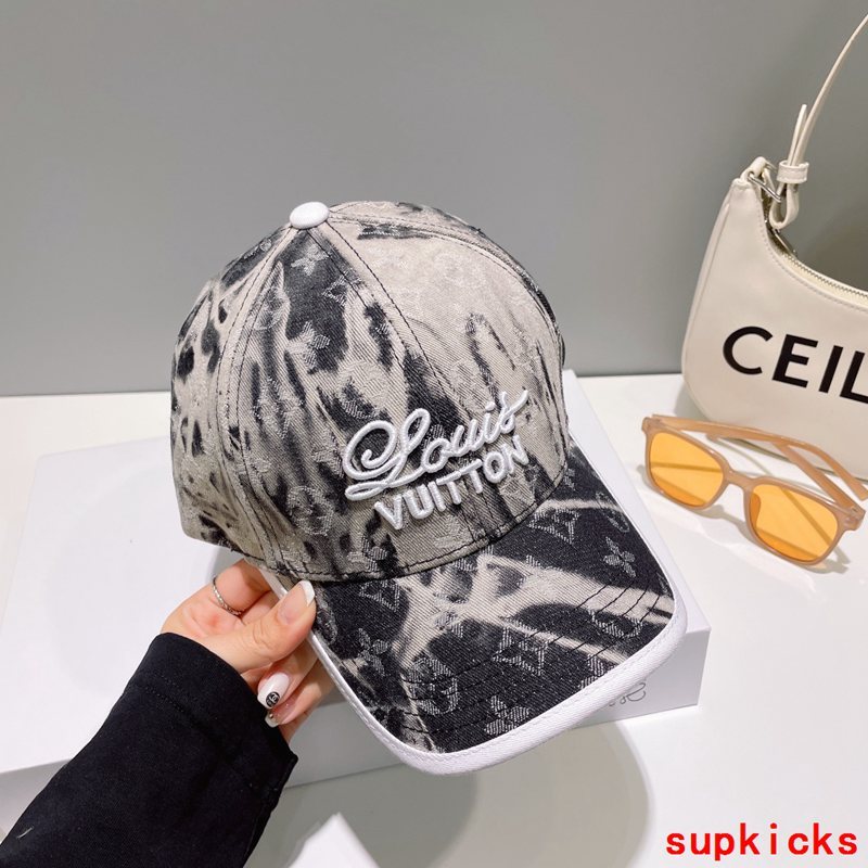 Close-up detail view of Louis Vuitton unisex cap