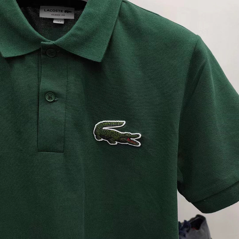 Back view of Lacoste luxury clothing with signature branding